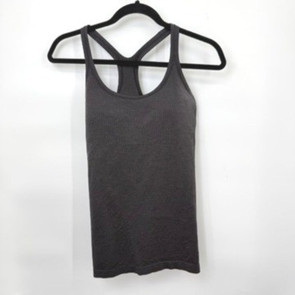 Lululemon Ebb To Street Tank Women 8 Grey Ribbed Racerback Yoga Athletic Gym